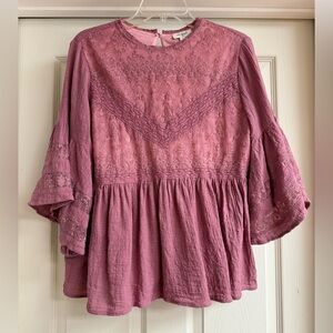 Women's Mauve Pink Lace Blouse